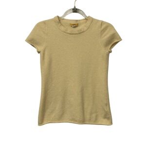 J Crew 100% Cashmere Butter Yellow Top Quiet Luxury Pastel Spring Easter Capsule